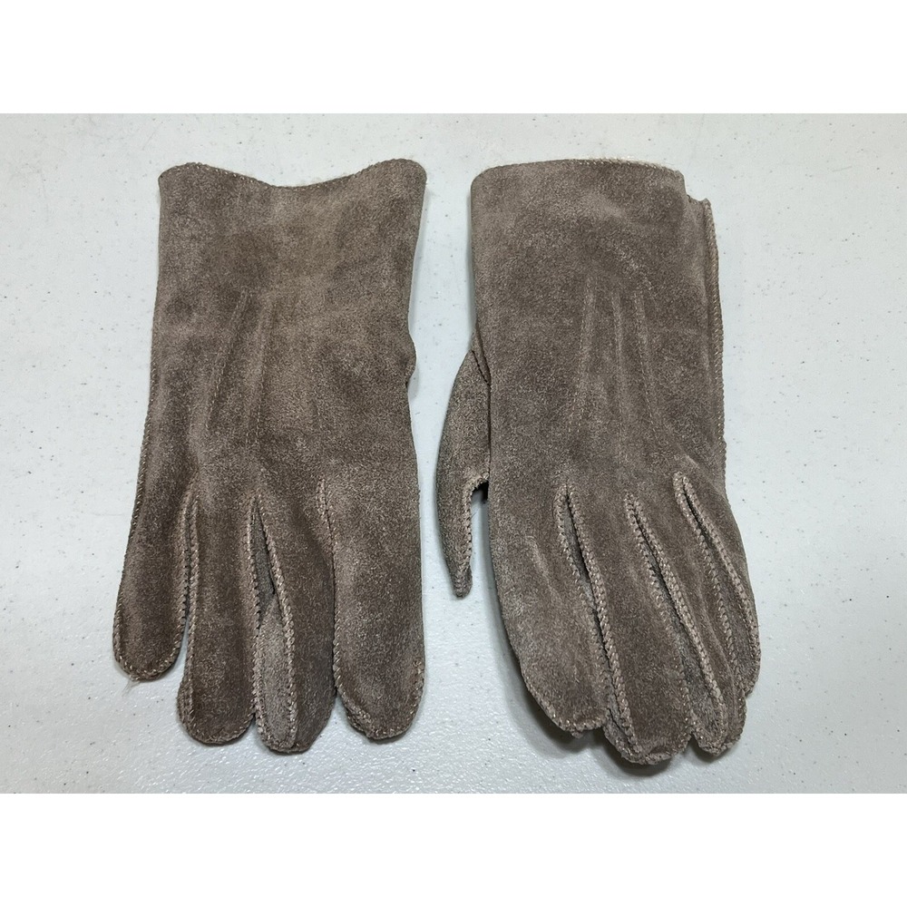 Brown Suede Leather Gloves With Sherpa Lining Men's Large